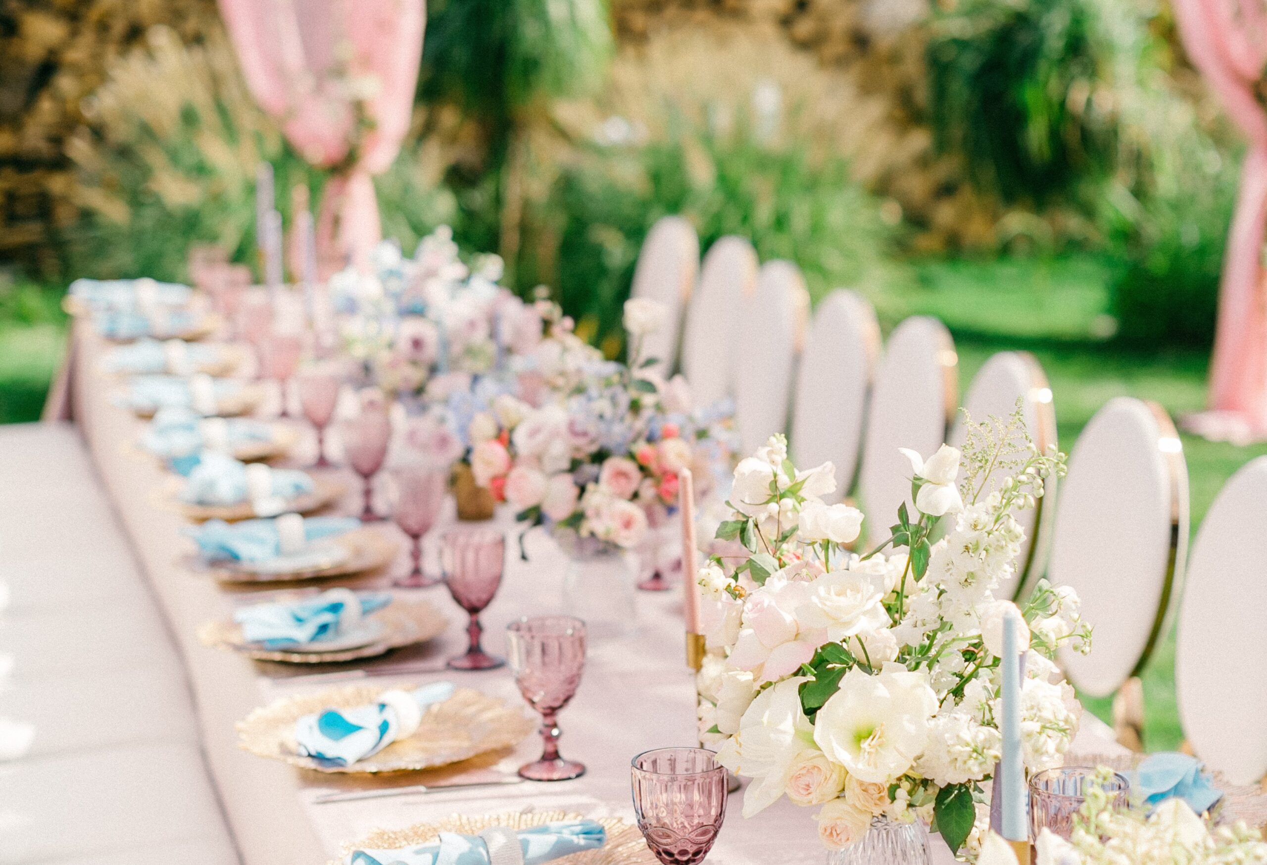 wedding table set pink